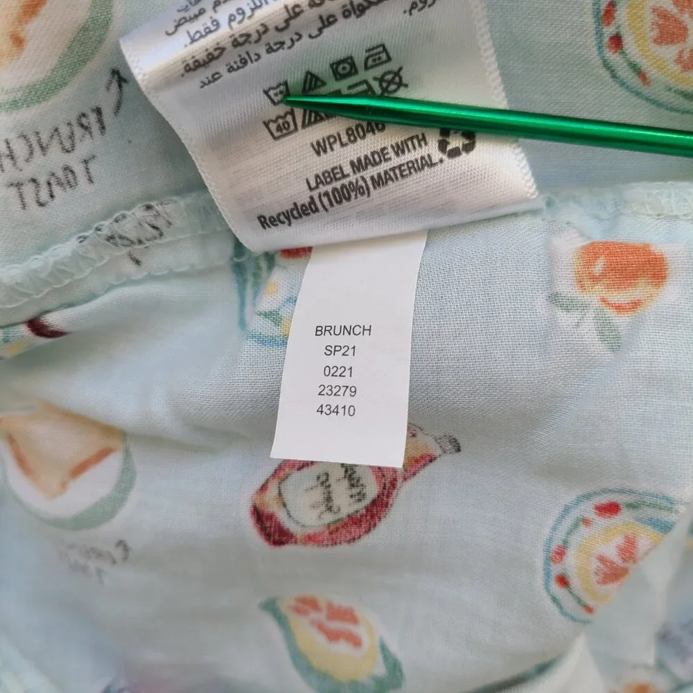 Martha Stewart Macy's Exclusive Breakfast Brunch Cotton Pillowcase Standard Blue